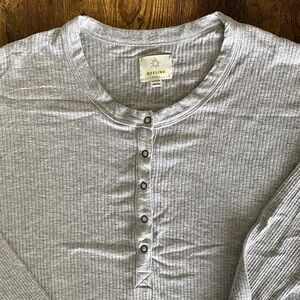 Offline Gray Ribbed Henley Shirt
